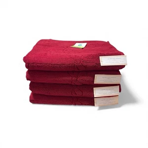 Cupcakes und Kaschmir WEIHNACHTSSCHLEIFEN ROT Badetuch 4er Set SUPER WEICH - Bild 1 von 9