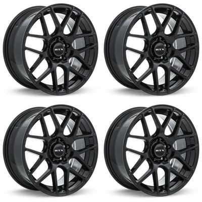 Set of 4 16in Black Alloy Wheel Rims for 2005+ Chevrolet, RTXF8FD 16x6.5 5x114.3 - Image 1 of 4