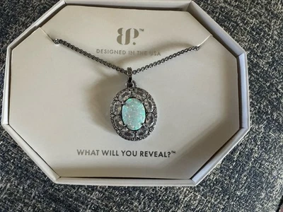 Bomb Party October 2025 Necklace “Kissed By Clarity” Opal On Hematite - Image 1 of 2