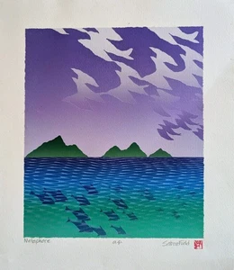 "METAPHORE" WOODBLOCK PRINT by SABRA FIELD! SIGNED! RARE ARTIST PROOF! - Picture 1 of 5