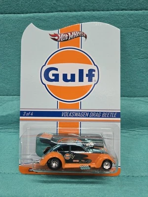 Hot Wheels RLC Gulf Racing Volkswagen Drag Beetle 2966/4000 Real Riders - Image 1 of 4