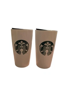 Starbucks 12oz Vaso Cerámica Blanco Verde Sirena Logo Clásico Lote de 2 - Imagen 1 de 9