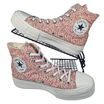 Converse Trainers Women Platform Size 5 Chuck  Taylor All Star Lift Ditsy Floral - Image 1 of 4