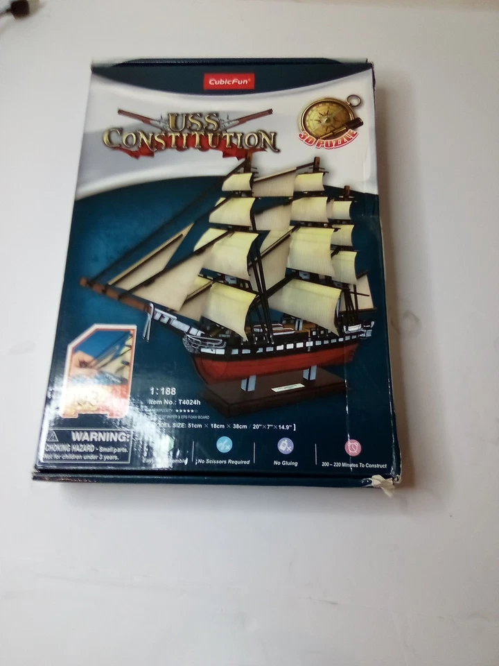 RARE CubicFun 3D Puzzle USS Constitution Vessel Ship Model MISB FREE SHIPPING - Image 1 of 4