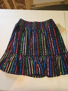 There Abouts Girls Medium M 10/12 Black Metallic Thread Skirt NWT Lined Ruffle - Picture 1 of 13