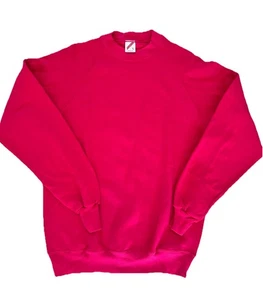 Vtg Blank Jerzees Crewneck Sweatshirt Pink Pullover Long Sleeve Made In USA - Picture 1 of 7