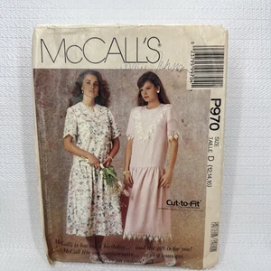 McCalls P970 970 Misses Drop Waist Dress Pattern 12-16 Uncut - Picture 1 of 3