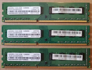 6 GB (3x2GB) Unifosa GU512303EP0202 DDR3-1333 DIMM RAM Desktop Memory - Picture 1 of 2