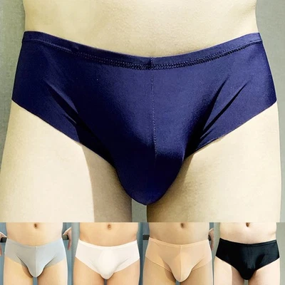 SANS MARQUE Slip pochette homme confortable soie glacée sans couture sous vêtement style t