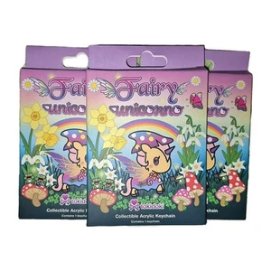 3 X NEW SEALED BLIND BOX TOKIDOKI FAIRY UNICORNO ACRYLIC KEYCHAIN 9 TO COLLECT - Picture 1 of 3