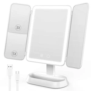 Vanity Mirror with Lights, Rechargeable Lighted Makeup Mirror with 1X/3X/5X M... - Picture 1 of 7