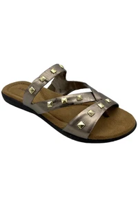 ARRAY Women's Lajolla Slip-On Studded Leather Sandal Bronze - Picture 1 of 3