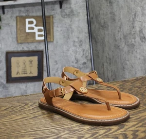 Tommy Hilfiger Womens Bennia Thong Sandals TWBENNIA Light Brown 7.5M - Foto 1 di 10