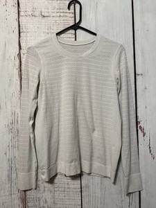 Lululemon Swiftly Breathe Langarm Stretch perforiert Shirt weiß Größe 6/8 - Bild 1 von 11
