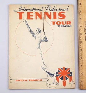 Programa oficial del Tour Internacional de Tenis Profesional 1937 de colección - Imagen 1 de 7