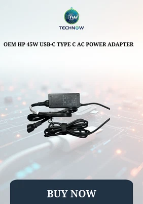 Adaptador de corriente alterna OEM HP TPN-CA08/935444-002 45W USB-C tipo C Foto 1 de 3