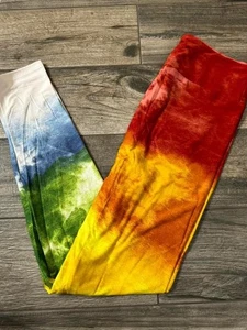 TC LuLaRoe Leggings ~ MULTICOLOR LAYERS TIE DYE ~ SIZES 12-18; Tall & Curvy - Picture 1 of 3