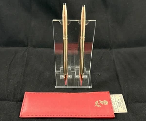 CROSS 14k GOLD LADIES "ROSE MOTIF" BALLPOINT PEN & 0.9mm MECHANICAL PENCIL #1541 - Picture 1 of 5