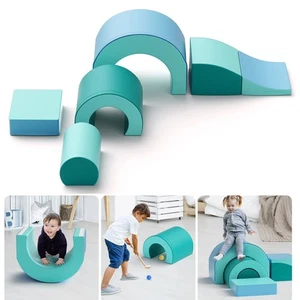 6pc Soft Foam Climbing Blocks for Toddlers Indoor Crawling Sliding Climbing - Picture 1 of 11