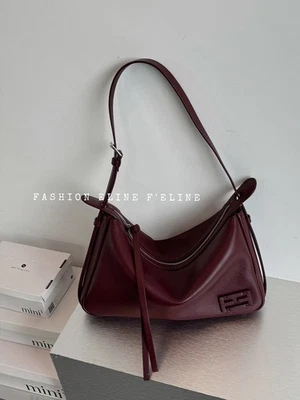 Mujer Bolso de Hombro Bolso Bandolera Cuero Gamuza Almohada Bolso Baguette Foto 1 de 4