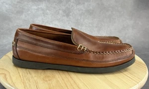 LL Bean Casco Bay Boat Mocs Mens Size 10.5D Brown Leather Venetian Loafers - Picture 1 of 10