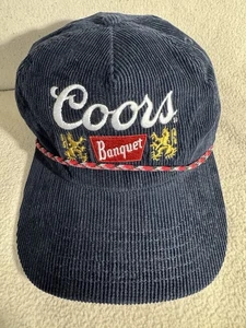 Coors Banquet Corduroy Rope Snapback Hat Cap Vintage Look 80s 90s Nostalgia Beer - Picture 1 of 18