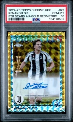 2024-25 Topps Chrome UCC Future Stars Autographs #KY Kenan Yildiz /50 PSA 10 - Image 1 of 2