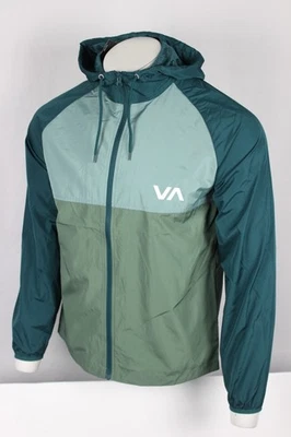 RVCA Men's Ryder Woven Full Zip Windbreaker Hoodie S Small Jade - Image 1 of 4