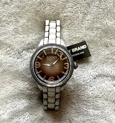 Reloj Pulsera Hombre Lucky Brand Plata - Nuevo Con Etiquetas Foto 1 de 3