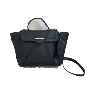 NEW Mossimo Large Peppled Vegan Faux Leather Tote Crossbody Solid Black Bag - Picture 1 of 9