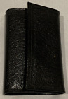 Vintage Di Lido Leather Tri-Fold 6 Key Holder Wallet Case Pouch Black