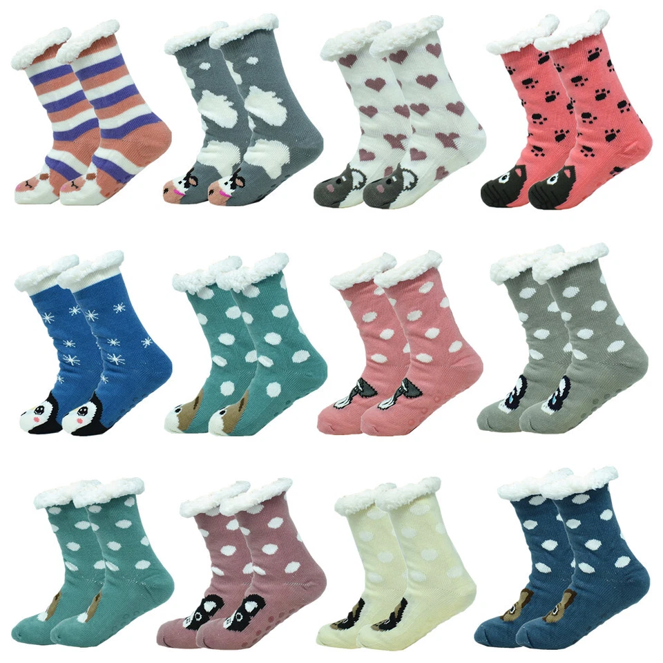 LOTE de calcetines deportivos antideslizantes térmicos difusos térmicos Sherpa de invierno para mujer Foto 1 de 4