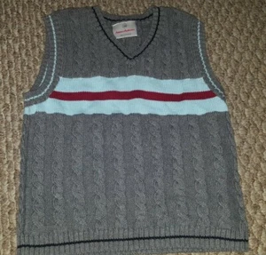 sz 100 GRAY Hanna Andersson SWEATER VEST boy 4 combed cotton grey - Picture 1 of 3