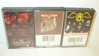 Lot Of 3 Aerosmith Toys In The Attic, Permanent Vacation Get Your Wings Cassette Foto 1 de 4