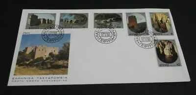 Greece. Castles Caves & Bridges 1980, Bridge of Arta, Cave of Diros in Mani FDC - Image 1 of 2