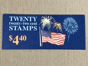 U.S. BOOKLET OF 20, SCOTT #BK156, 1987 22-Cent FLAG & FIREWORKS, MNH - Picture 1 of 3