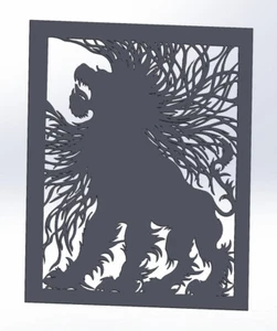 2 dxf g code file CNC dxf Lion decorative panel laser cut plasma router Nr.5404 - Picture 1 of 9