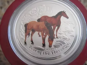 2014 AUSTRALIAN LUNAR YEAR OF THE HORSE COLORIZED 1/2 OUNCE - Picture 1 of 2