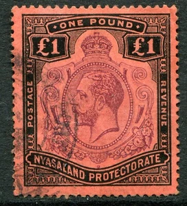 Nyasaland 1913-21 wmk. MCA £1 SG 98 used (cat. £225) - Picture 1 of 2