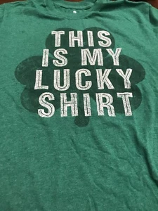 ST PATTY’S DAY LUCKY SHIRT YOUTH XL / XG Green Cotton / Poly Blend - Picture 1 of 2