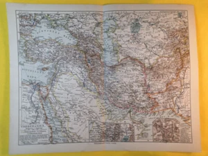 1910 PERSIA Iran Asia Vintage Map China India ORIGINAL 11.5 x 9.5 Color C21-2 - Picture 1 of 3