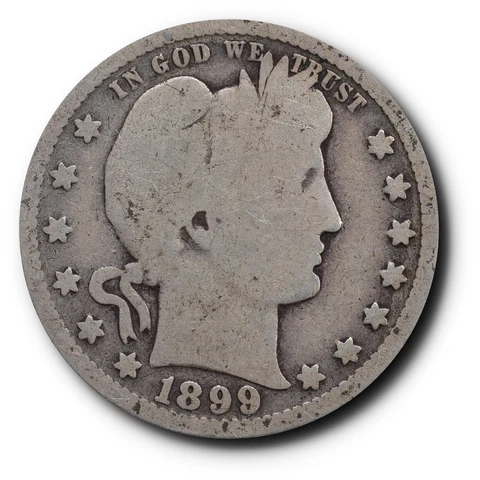 1899 Barber Quarter Silver  25C Cover