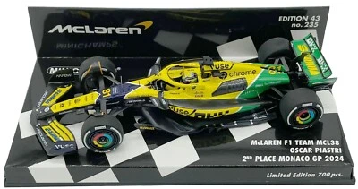Minichamps McLaren MCL38 Senna por OKX Monaco GP 2024 - Oscar Piastri escala 1/43 Foto 1 de 4