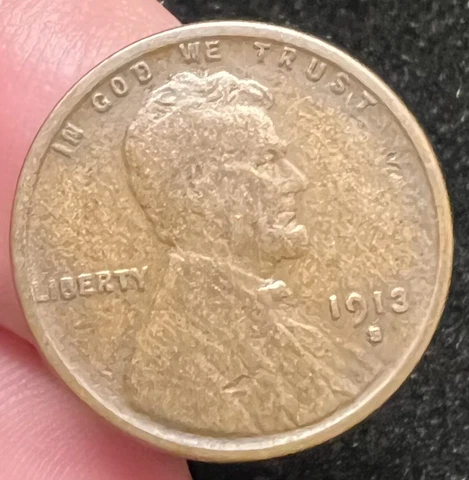 1913 S Lincoln Wheat Cent - Very Good To Fine LC36 Cover