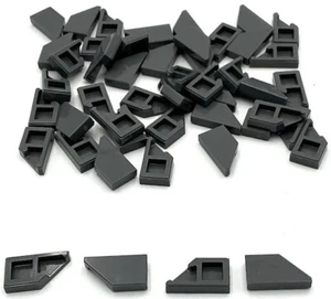 Lego 50 New Dark Bluish Gray Tiles Flat Smooth Modified 1 x 2 Wedge Left Parts - Picture 1 of 1