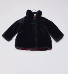 Osh Kosh B’Gosh Thick Black Velvet Winter Coat Heart Buttons 24 Months 2 Years - Bild 1 von 7