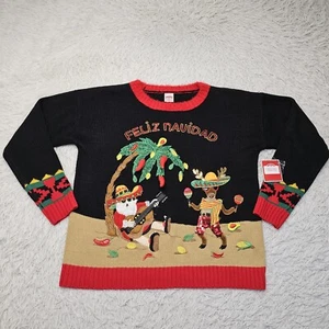 Holiday Time Women's Ugly Christmas Sweater Size Small (4-6) NWT Feliz Navidad - Picture 1 of 16