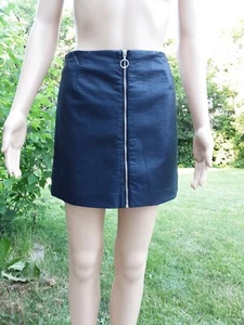 DIVIDED BY H & M #203 Women's Mini Skirt NW out Tags Sz 6 Faux Leather Blue  - Picture 1 of 9