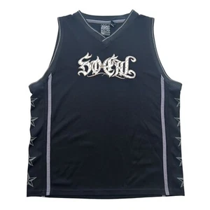 Vintage y2k No Fear So Cal Stars Graphic Tank Top Jersey Size Large Grunge Skate - Picture 1 of 6