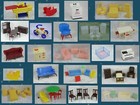 assortment of vintage plastic dollhouse furniture & accessories